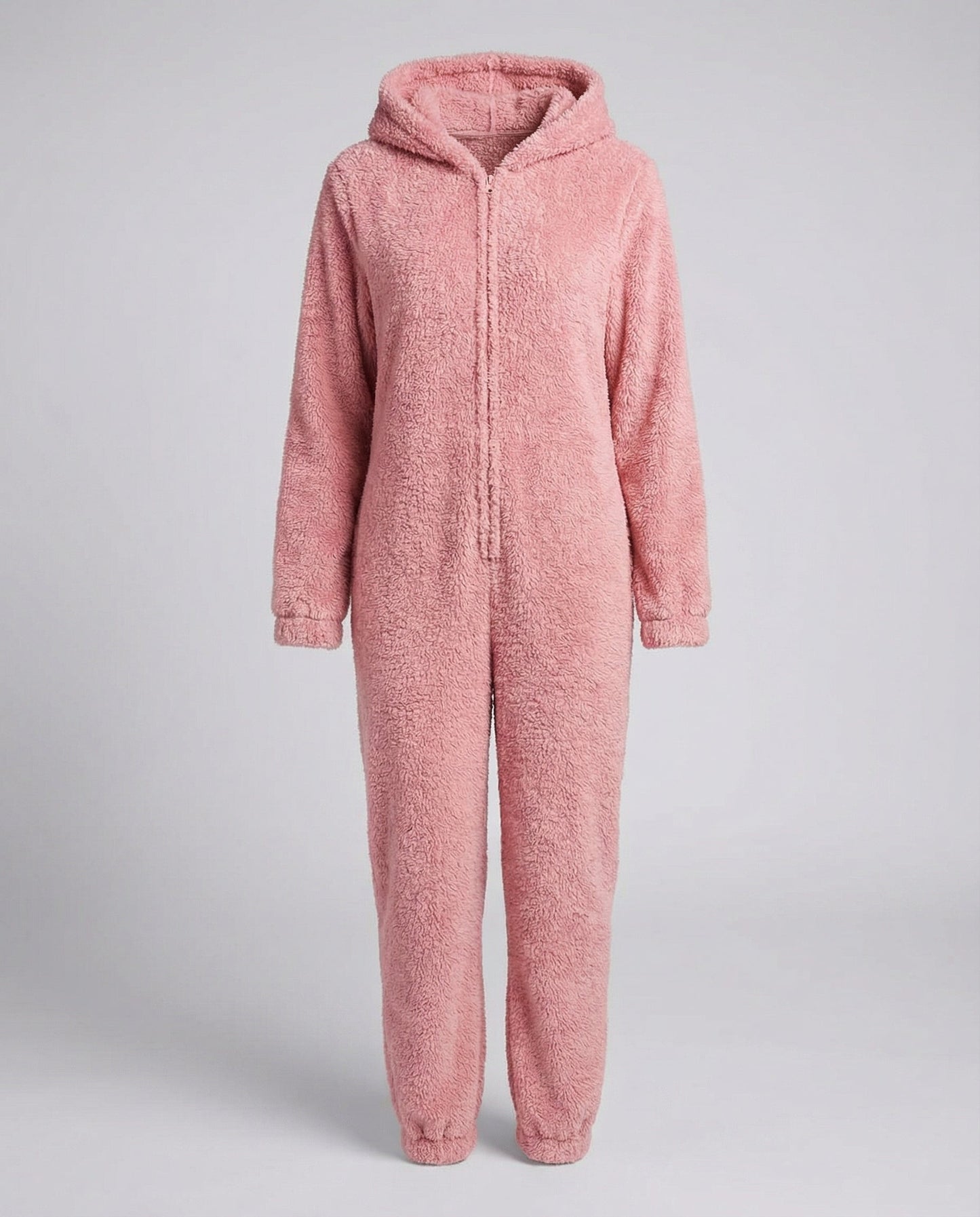 Damen Teddyfleece-Overall mit Kapuze