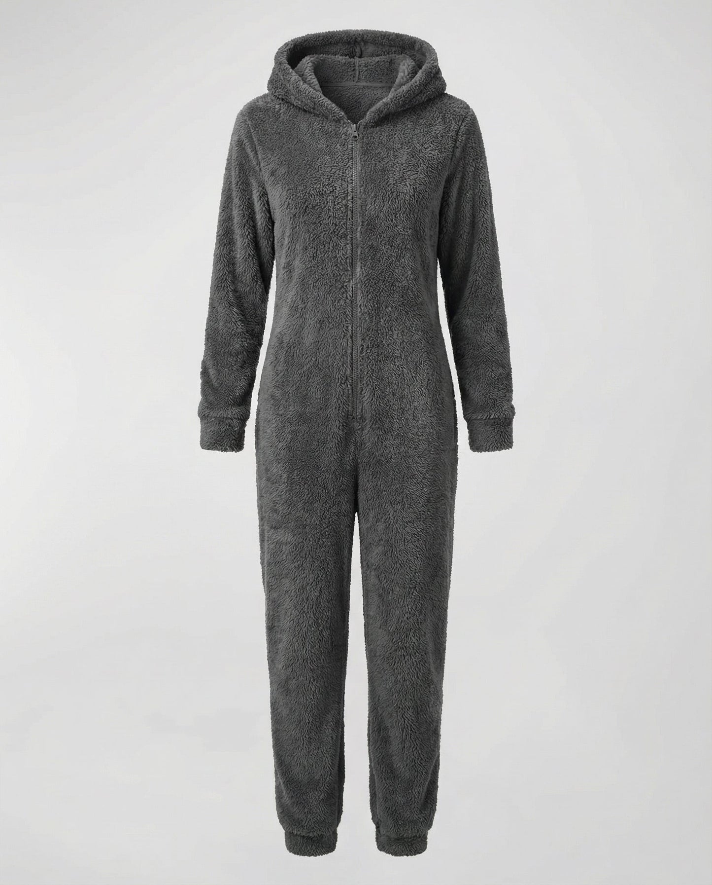 Damen Teddyfleece-Overall mit Kapuze