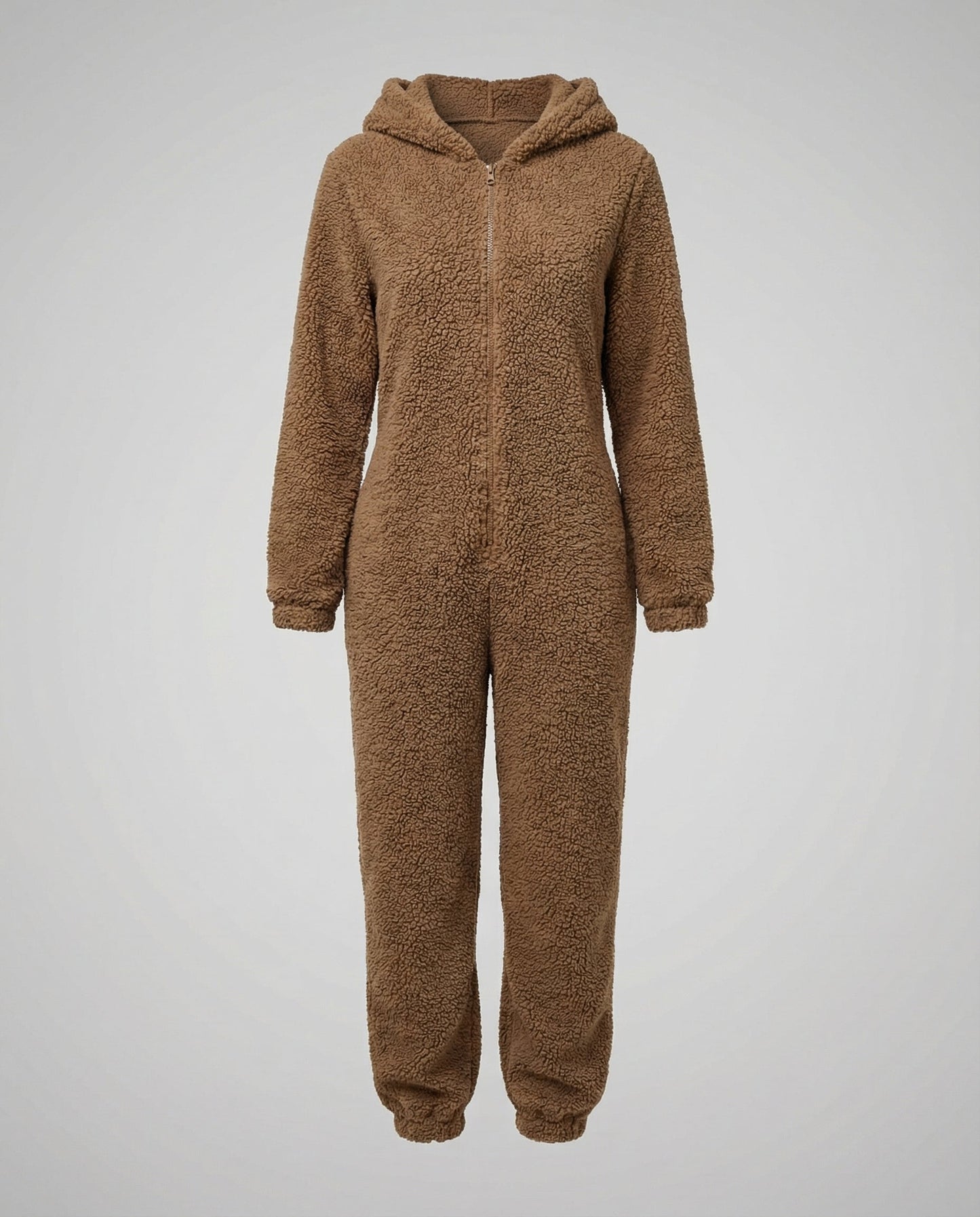 Damen Teddyfleece-Overall mit Kapuze