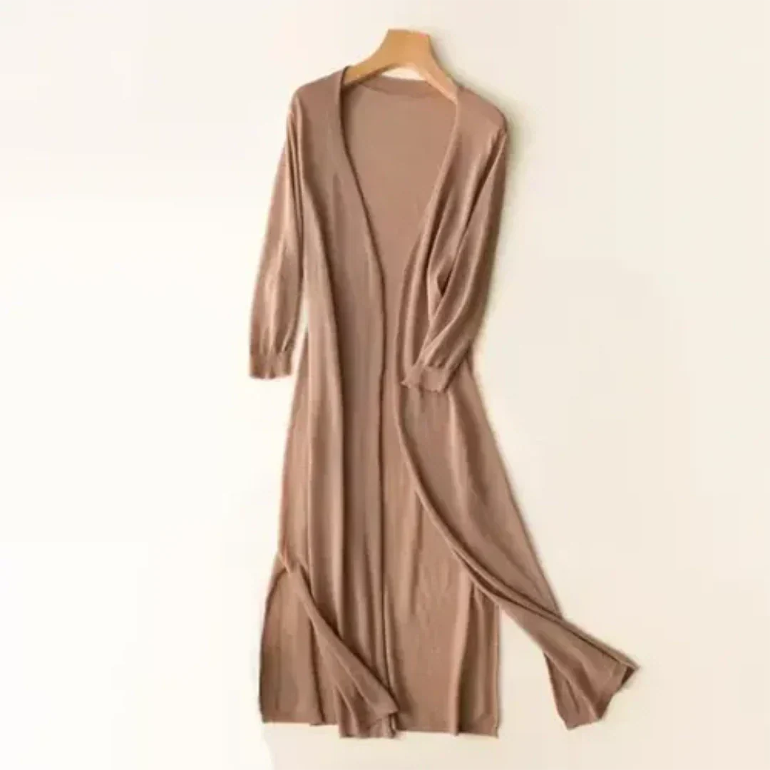 Damen Langarm Cardigan Lang