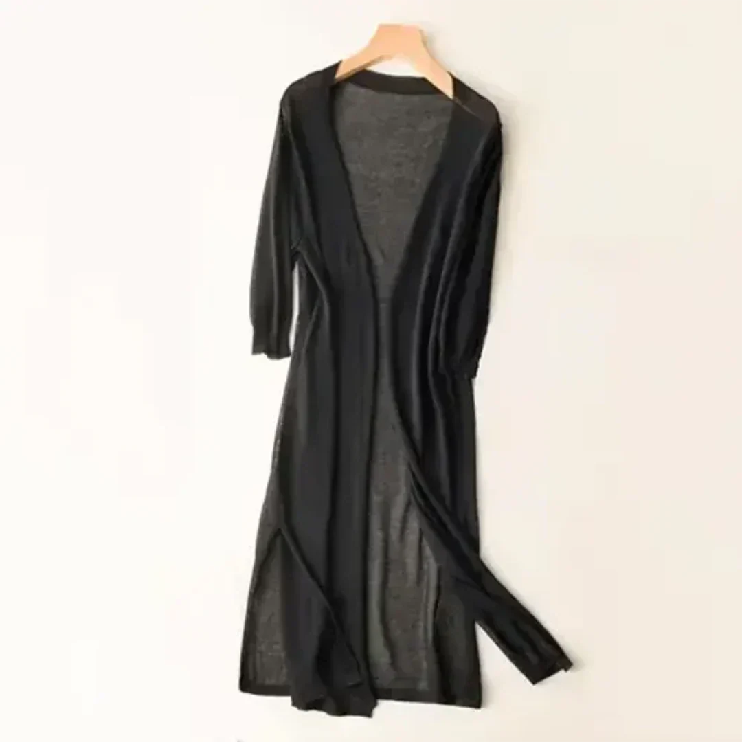 Damen Langarm Cardigan Lang