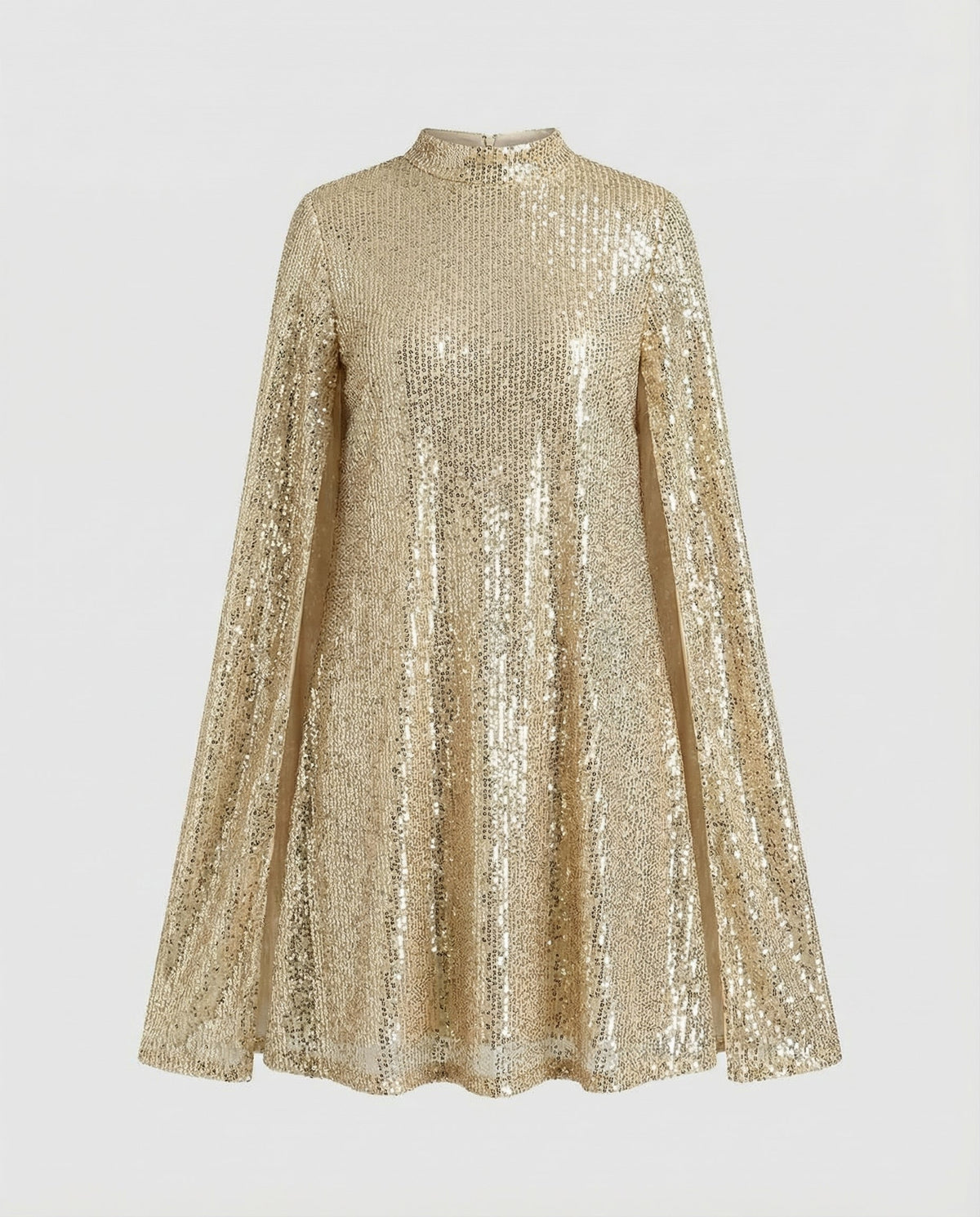 Elegantes Damencape Paillettenkleid
