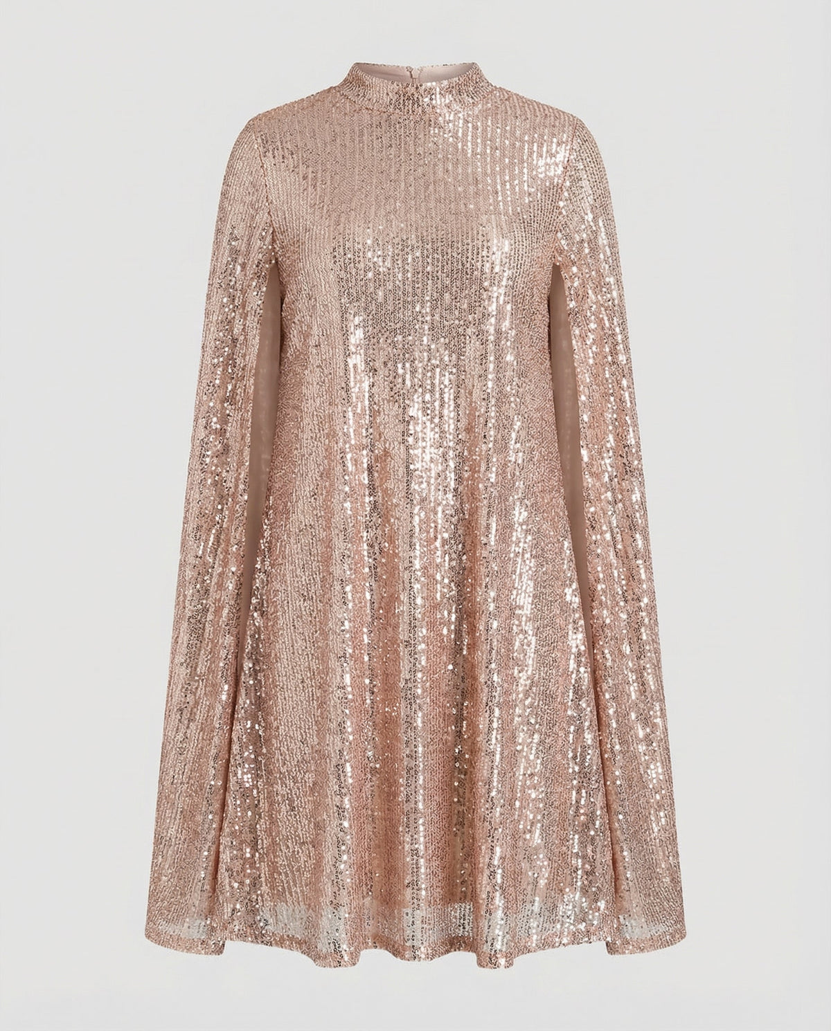 Elegantes Damencape Paillettenkleid
