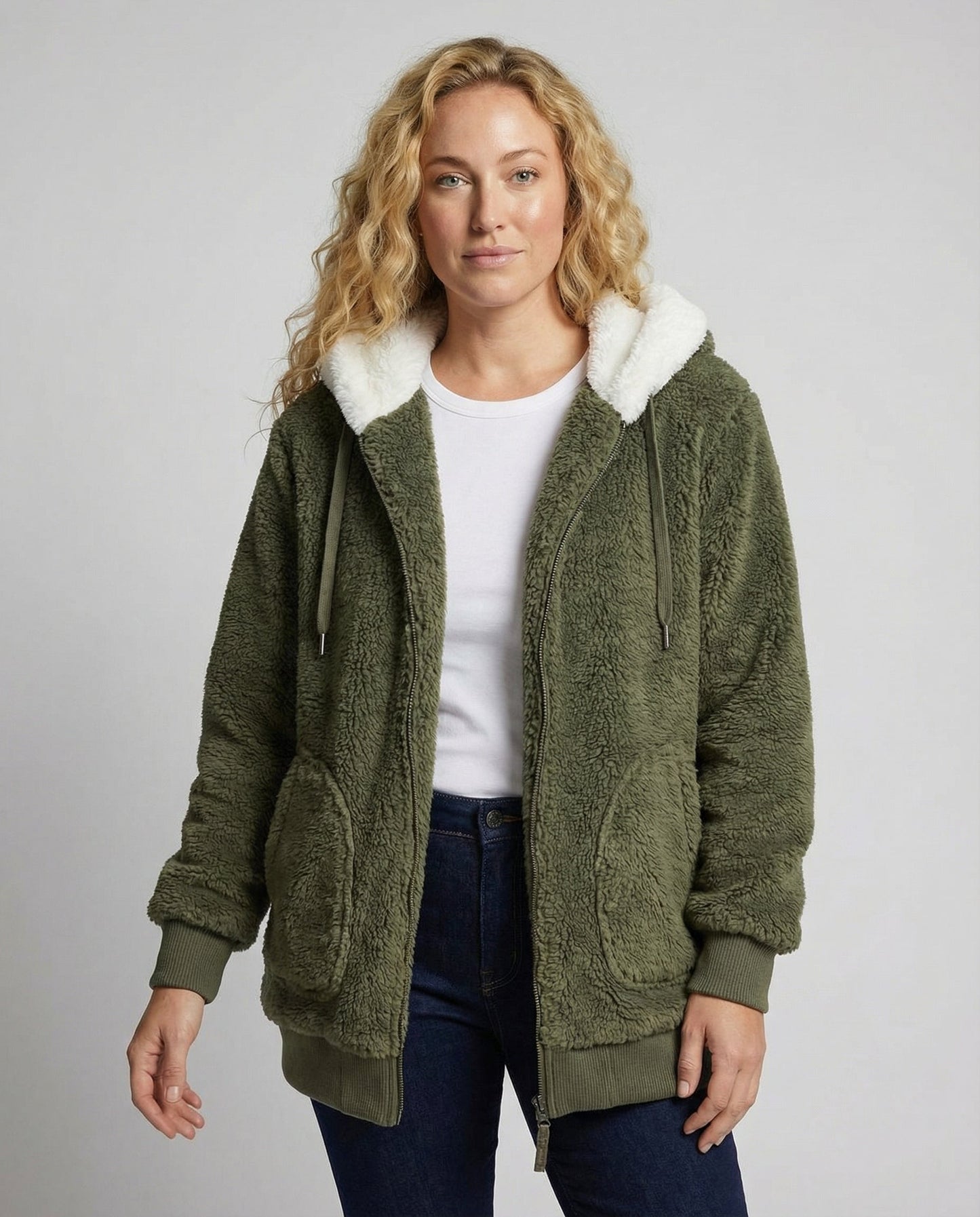 Damen Übergroße Teddyjacke - Eveloria