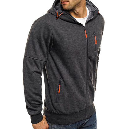 Herren Hoodie Reißverschluss Lässig