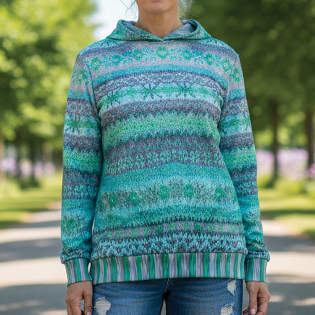 Damen Hoodie Gemustert Komfortabel Grau