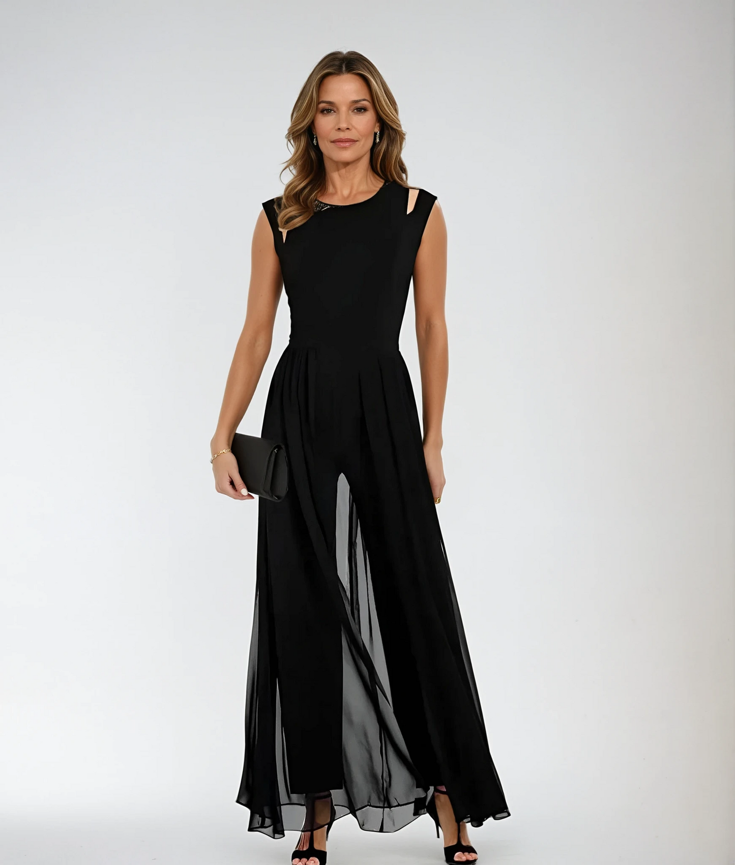 Damen Formelle Ärmellose Jumpsuit Weitbein