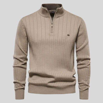 Herren Bequemer Pullover Mit Reißverschluss