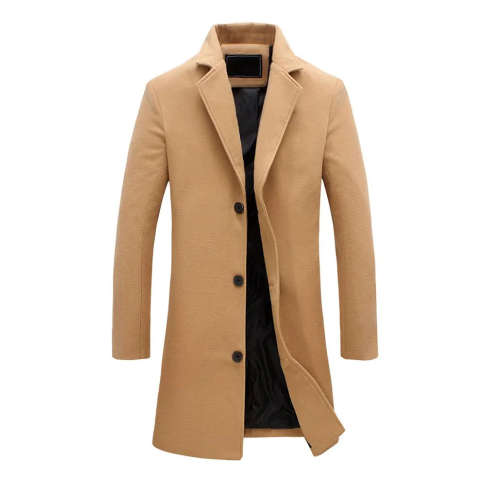 Herren Winterjacke Lang Bequem Schwarz - Eveloria