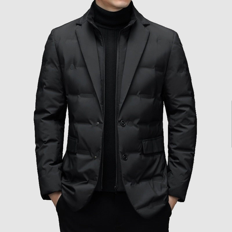 Herren Winterjacke Slim Fit Steppjacke Knöpfe Reverskragen - Eveloria