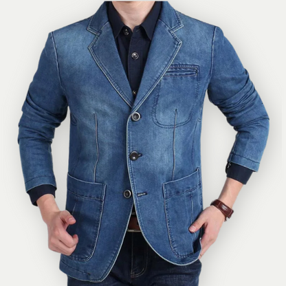 Herren Blazer Slimfit Knöpfe Anthrazit - Eveloria