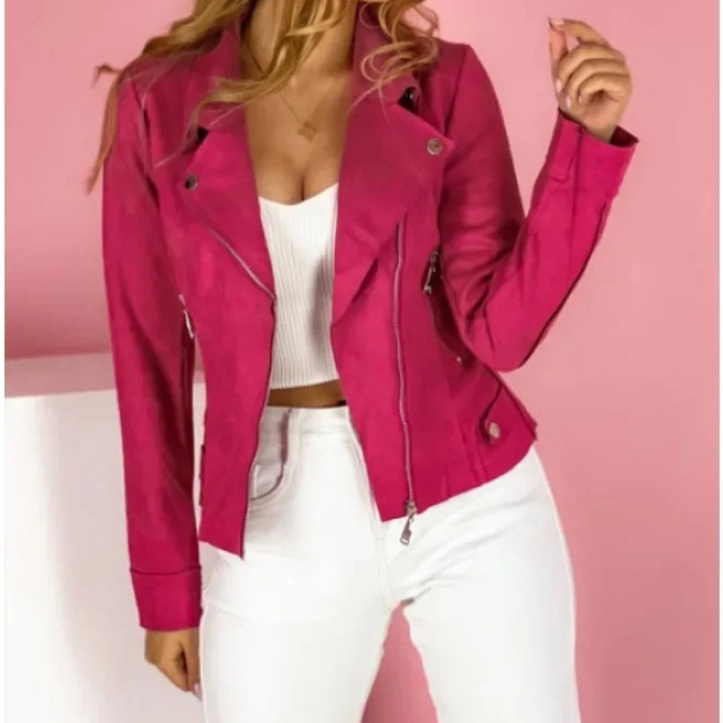 Eveloria Damen Lederjacke Klassisch