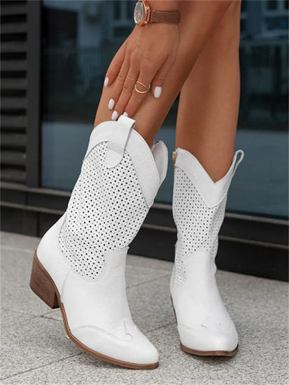 Eveloria Damen Cowboystiefel Weiß - Eveloria