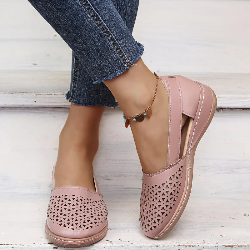 Eveloria Damen Slip-On Ballerinas Perforiert