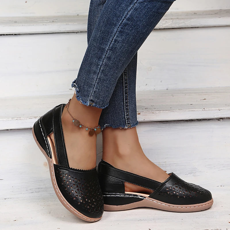 Eveloria Damen Slip-On Ballerinas Perforiert