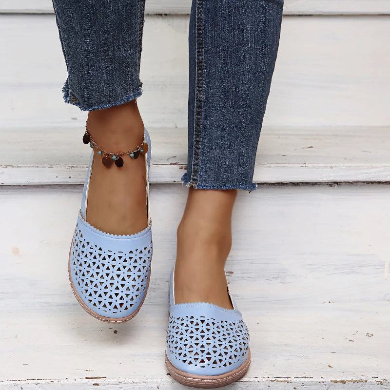 Eveloria Damen Slip-On Ballerinas Perforiert