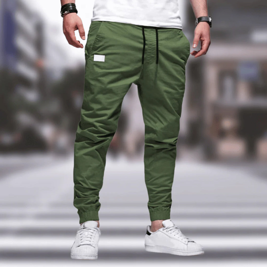 Jogger | Cargohosen | Kordelzug | Slim-Fit-Jogger | Herrenhosen-Grün-M-Chaps Herrenmode