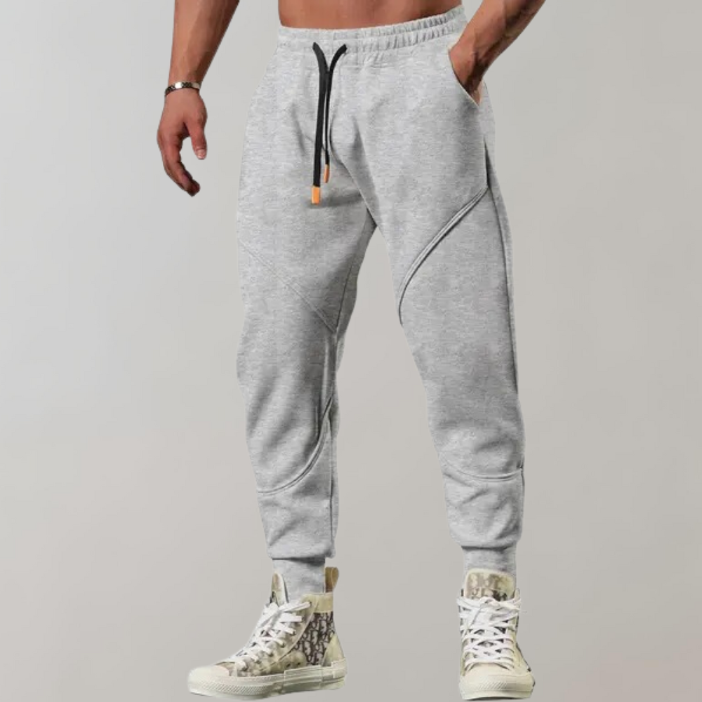 Jogger – bequeme Jogginghose für Herren mit elastischem Bund und Kordelzug-Hellgrau-M-Chaps Herrenmode