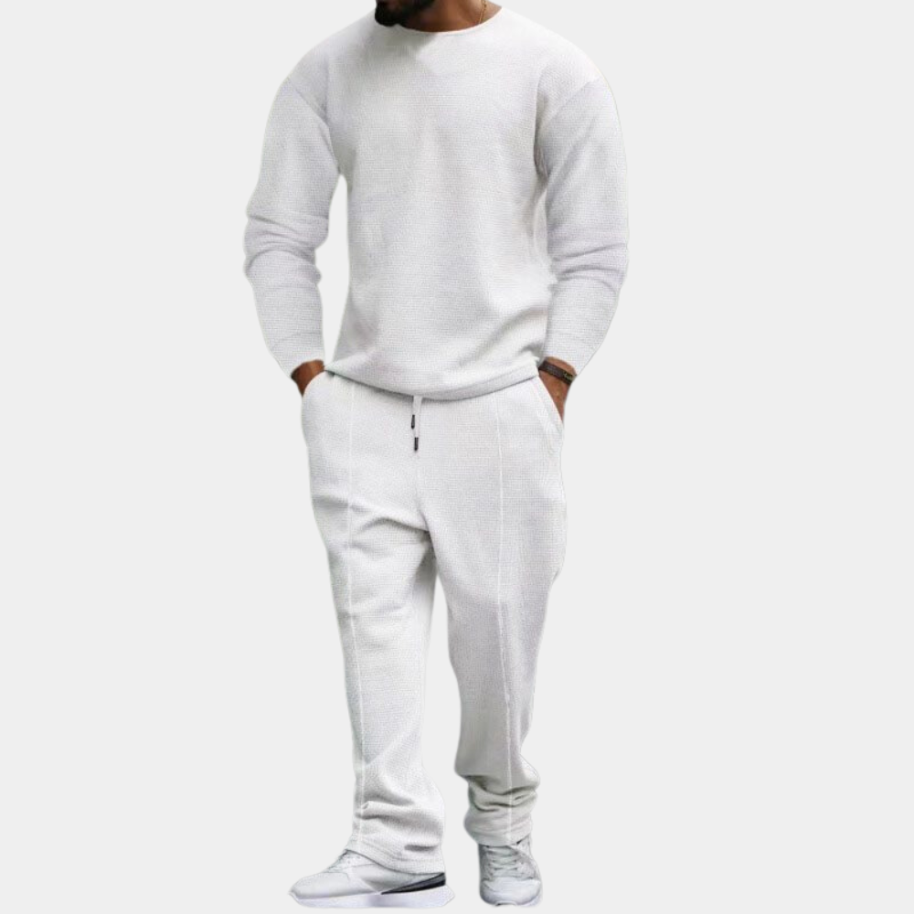 Herren Jogginganzug Set Sweatshirt Lange Ärmel Jogger Gerades Bein - Eveloria