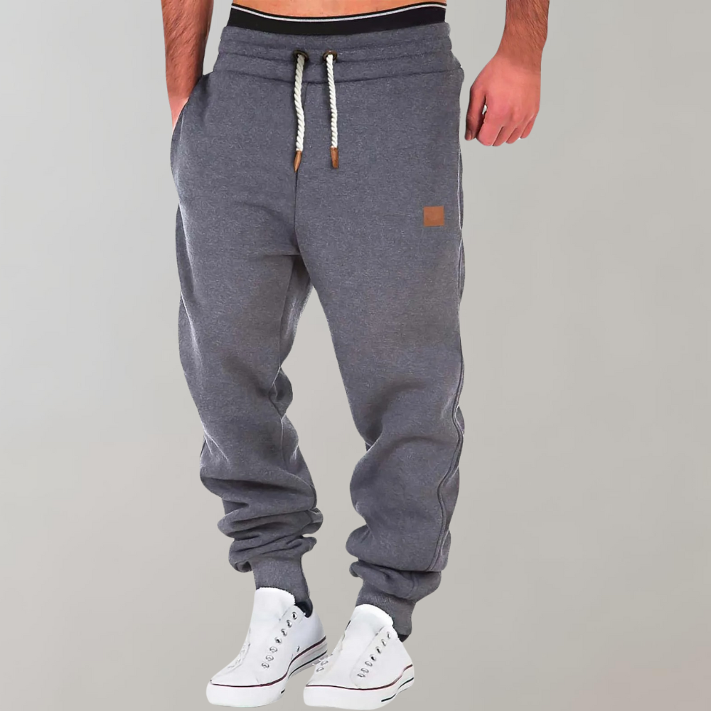Jogginghose für Herren – Kordelzug – elastischer Bund – Jogginghose-Dunkelgrau-S-Chaps Herrenmode