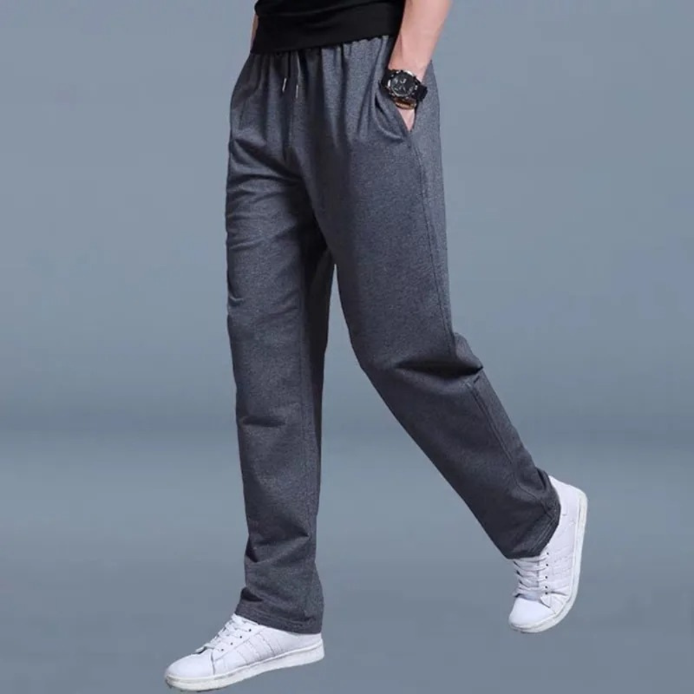 Jogginghosen für Herren – mit Kordelzug – Trainingsanzughosen – Jogginghosen mit geradem Bein – Trainingshosen-Dunkelgrau-M-Chaps Herrenmode