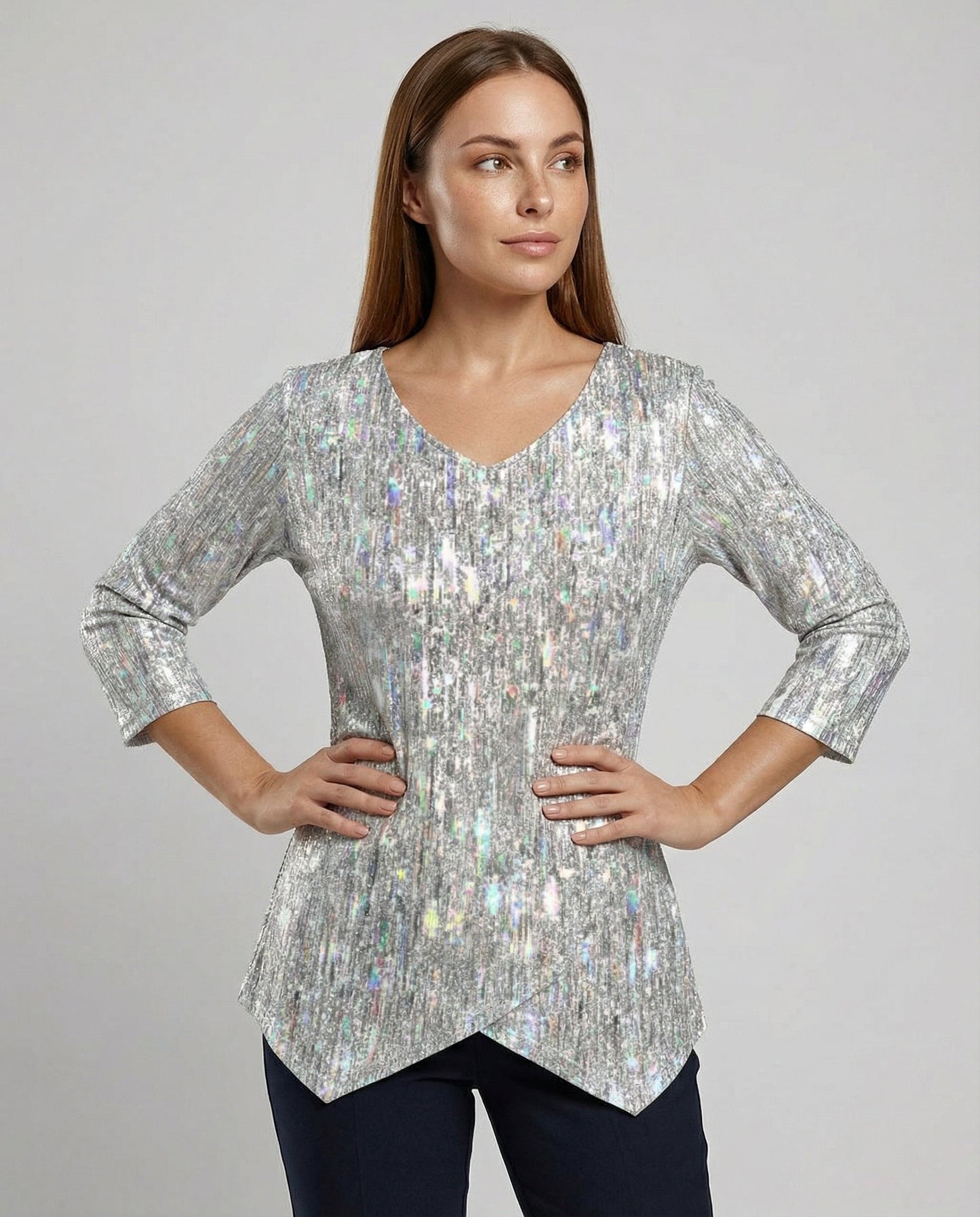 Damen V-Ausschnitt Oberteil Elegantes Design - Eveloria