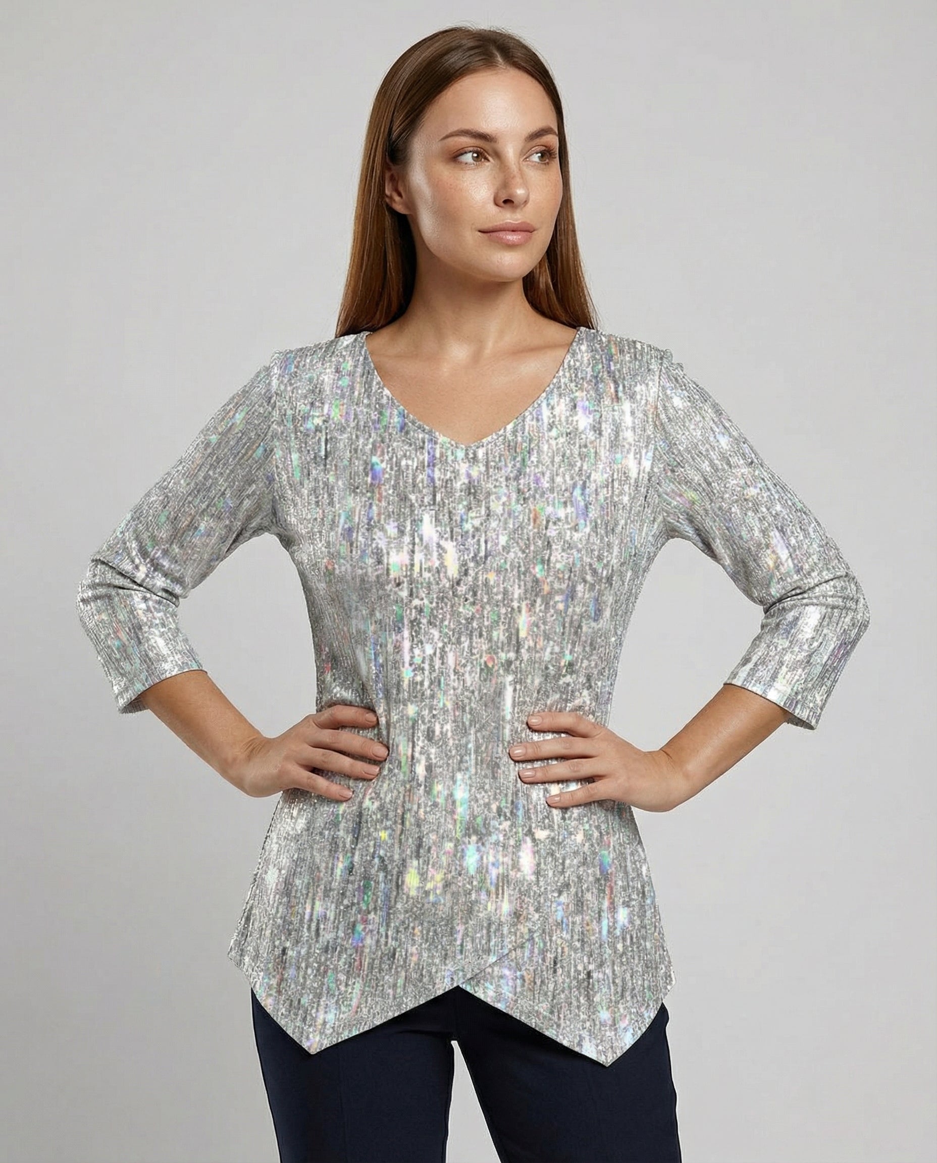 Damen V-Ausschnitt Oberteil Elegantes Design - Eveloria