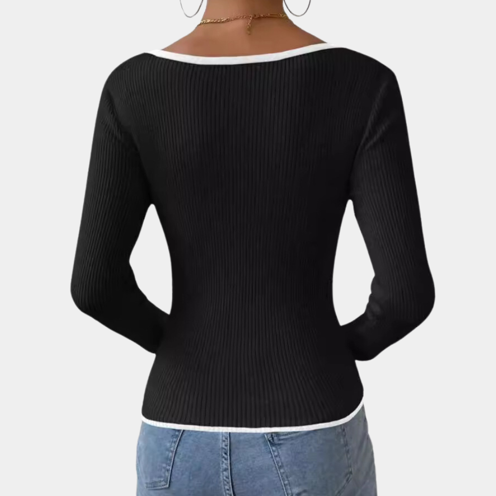 Damen V-Ausschnitt aus Jersey
