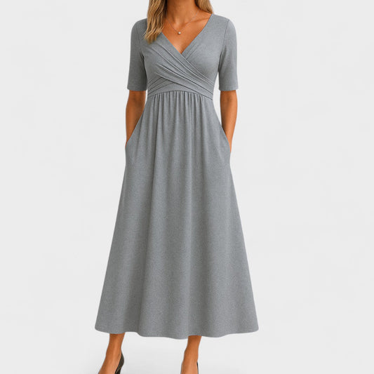 Damen Wickelkleid V-Ausschnitt - Eveloria