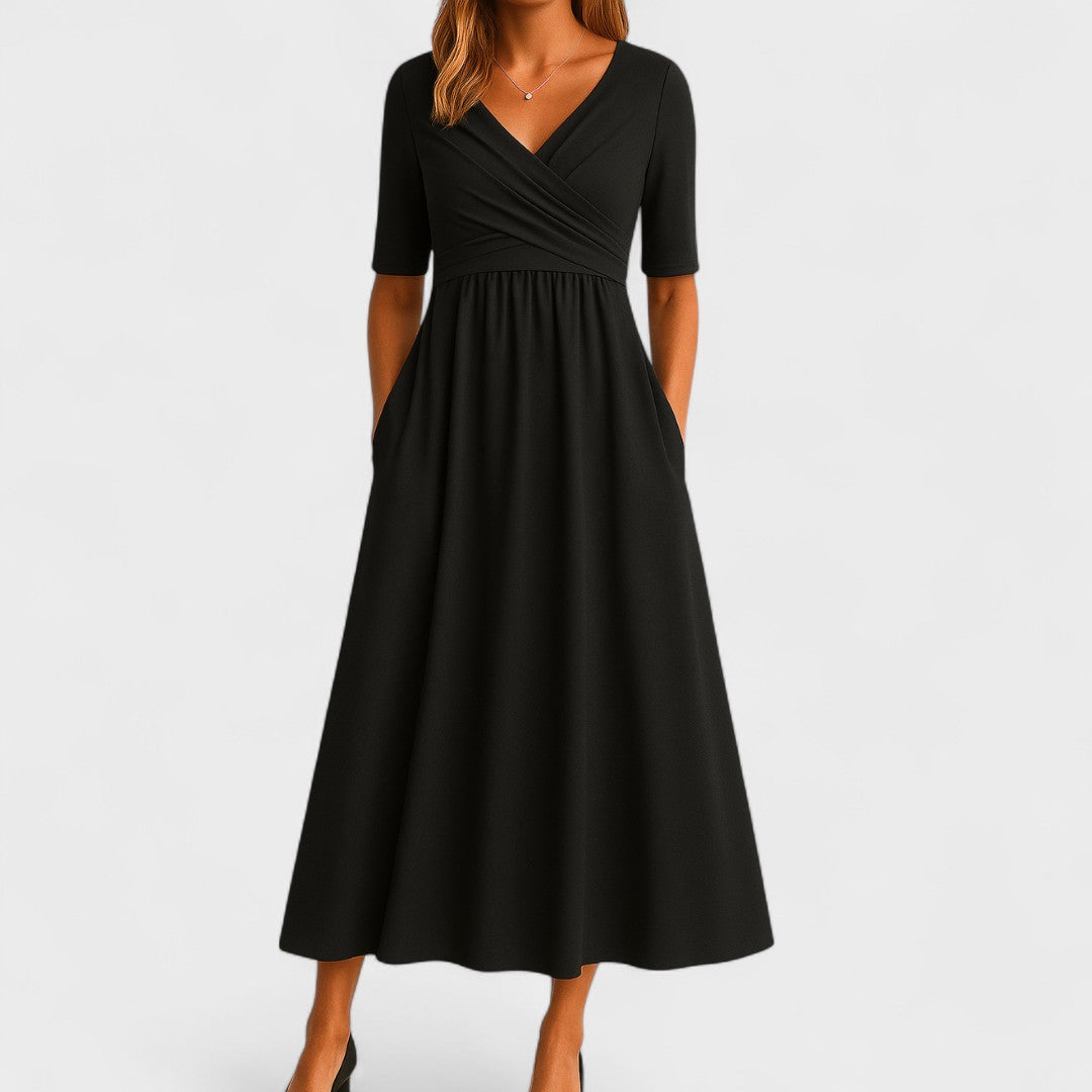 Damen Wickelkleid V-Ausschnitt