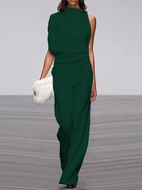 Damen Ein-Schulter Jumpsuit Lässig