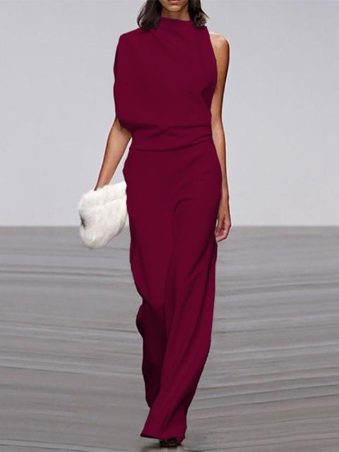 Damen Ein-Schulter Jumpsuit Lässig
