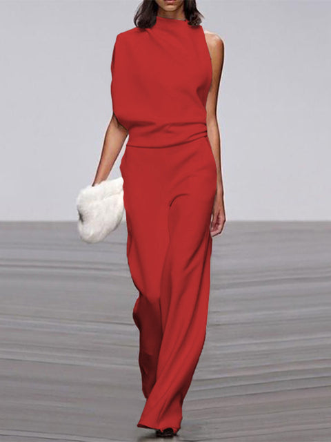 Damen Ein-Schulter Jumpsuit Lässig