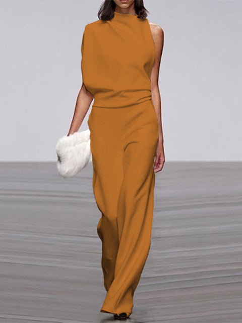 Damen Ein-Schulter Jumpsuit Lässig