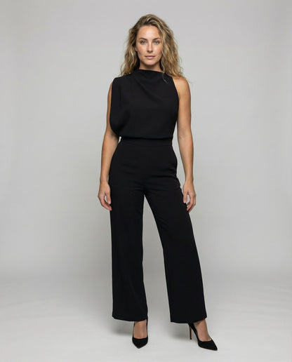 Damen Overall Rundhals Elegantes Design - Eveloria