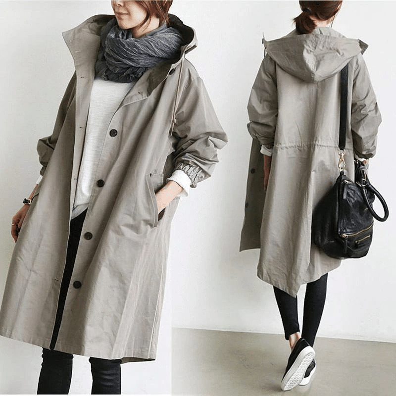 Damen Winterjacke Lange Kapuze Wasserdicht