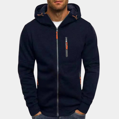 Kapuzenjacke mit Reißverschluss | Warm | Taschen | Kapuzenjacke mit Reißverschluss | Herren-Kapuzenjacke-Marineblau-S-Chaps Herrenmode