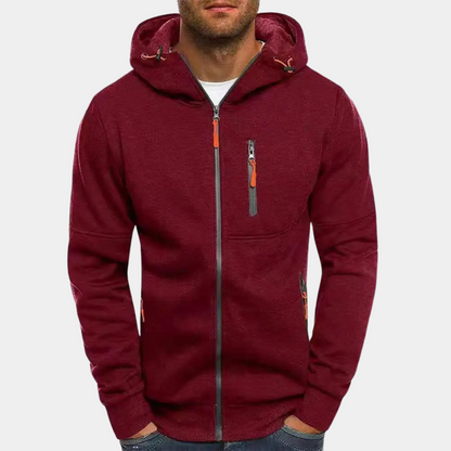 Kapuzenjacke mit Reißverschluss | Warm | Taschen | Kapuzenjacke mit Reißverschluss | Herren-Kapuzenjacke-Rot-S-Chaps Herrenmode