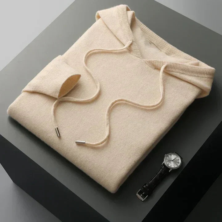 Kapuzenpulli - Einfacher Strickpullover für Männer-Beige-S-Chaps Herrenmode