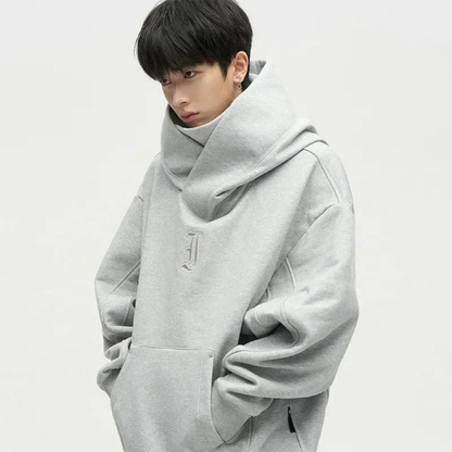 Herren Übergröße Kapuzenpulli Warm Kängurutasche Schwarz - Eveloria