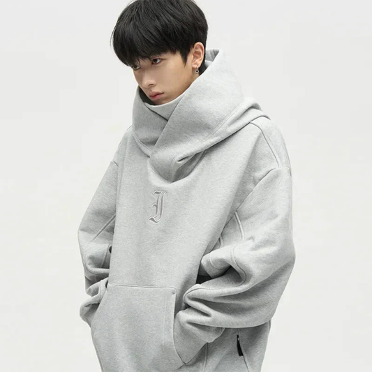 Herren Übergröße Kapuzenpulli Warm Kängurutasche Schwarz - Eveloria