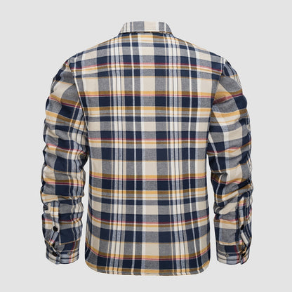 Karierte Jacke | Knopfleiste | Gestepptes Futter | Karierte Jacke | Herrenbekleidung-Chaps Herrenmode