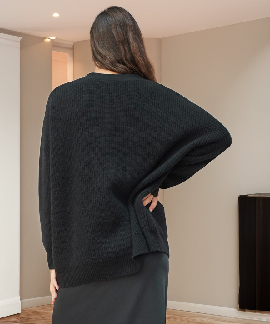 Damen Oversized Strickjacke mit Knöpfen