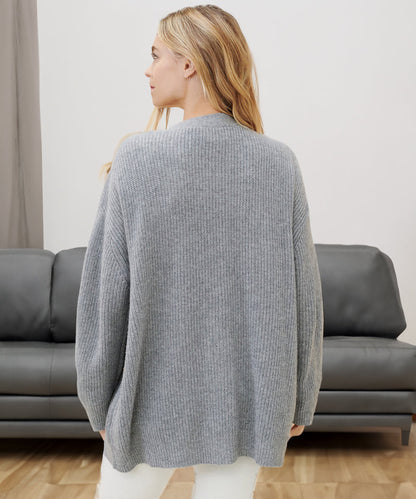 Damen Oversized Strickjacke mit Knöpfen