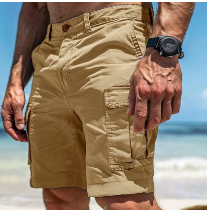 Herren Outdoor Cargo Shorts mit Taschen Beige