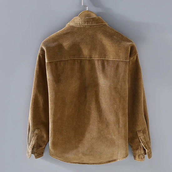 Herren Cordjacke Warm Knopfleiste Braun