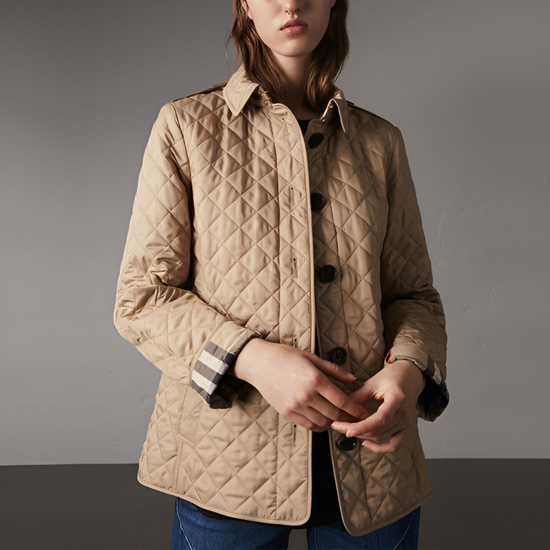 Elegante Damenjacke Seide Baumwolle Leicht Beige