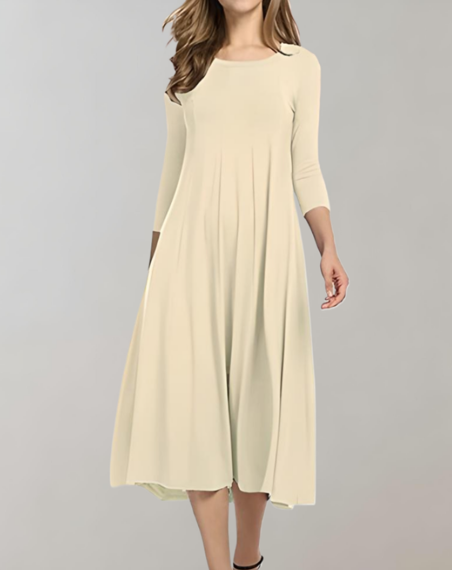 Eveloria Damen Swingkleid 3/4 Ärmel Schwarz - Eveloria