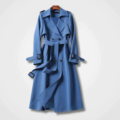 Eveloria Damen Trenchcoat Lang Elegantes Design