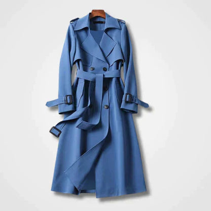 Eveloria Damen Trenchcoat Lang Elegantes Design